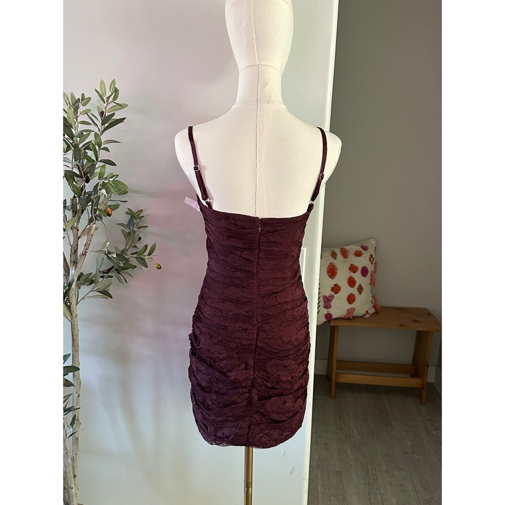 Mistress Rocks House of CB Mulberry Lace‎ Gathered Mini Dress New - Picture 11 of 13